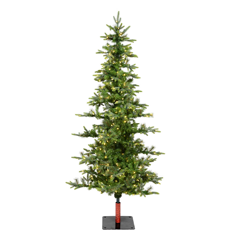 8 Foot Shawnee Fir Alpine Artificial Christmas Tree 450 DuraLit LED M5 Italian Warm White Mini Lights