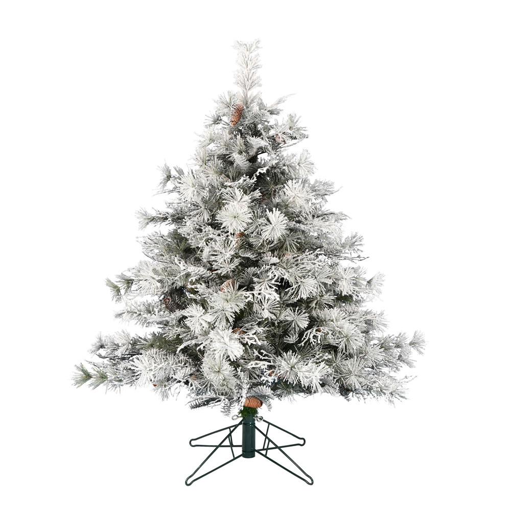 4.5 Foot Flocked Cheshire Artificial Christmas Tree Unlit