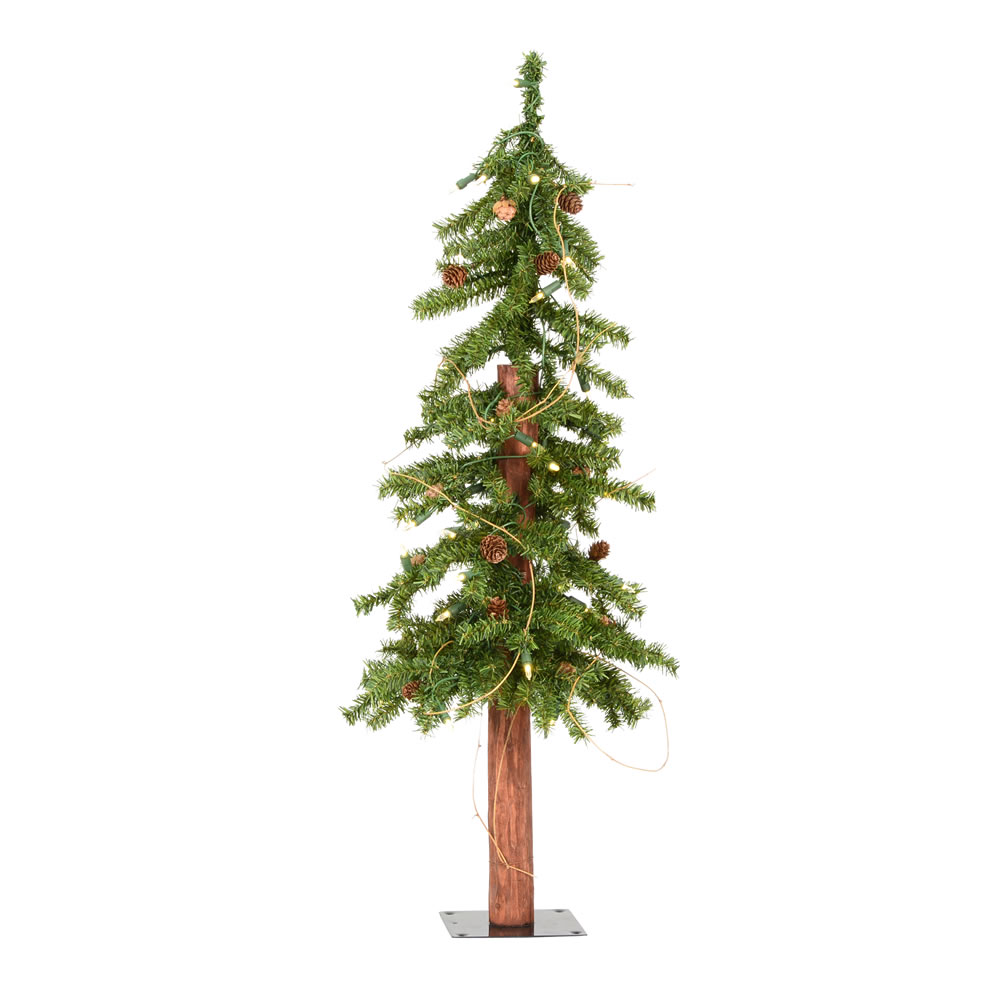 3 Foot Alpine Artificial Christmas Tree 50 DuraLit LED Warm White Lights