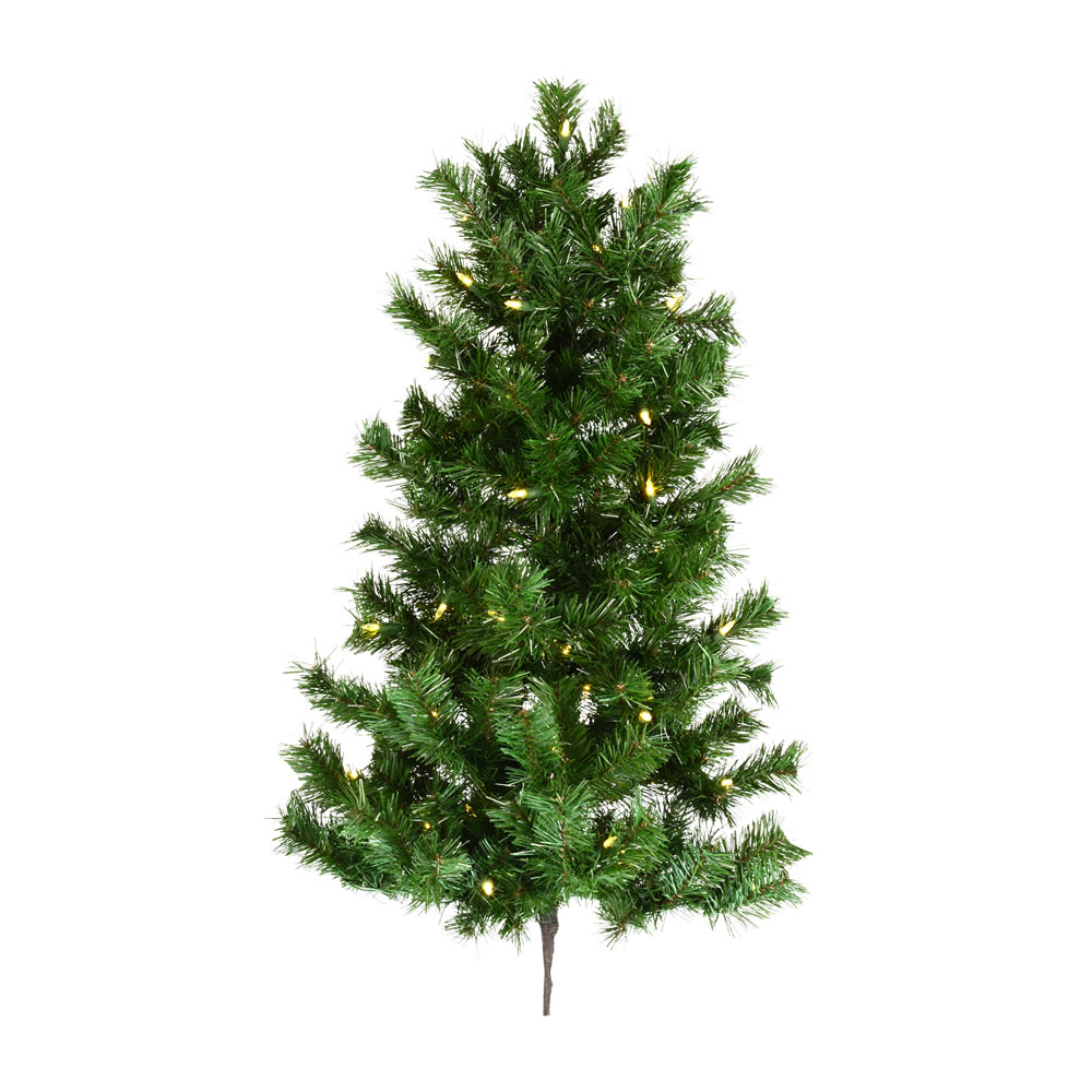 3 Foot Imperial Pine Artificial Christmas Wall Tree 50 DuraLit LED Warm White Italian Style Mini Lights