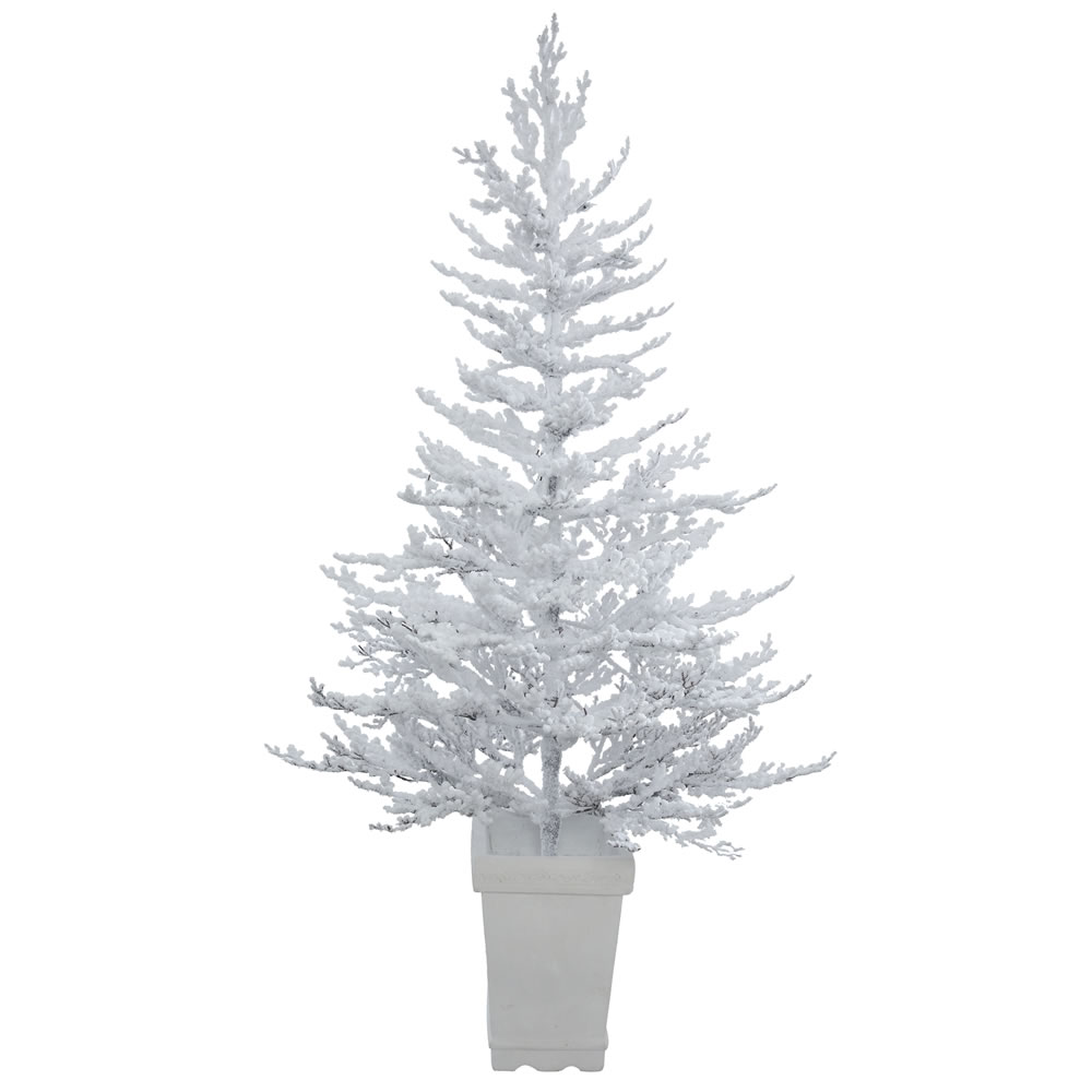Christmastopia.com - 5 Foot Flocked Winter Twig Artificial Potted Christmas Tree Unlit