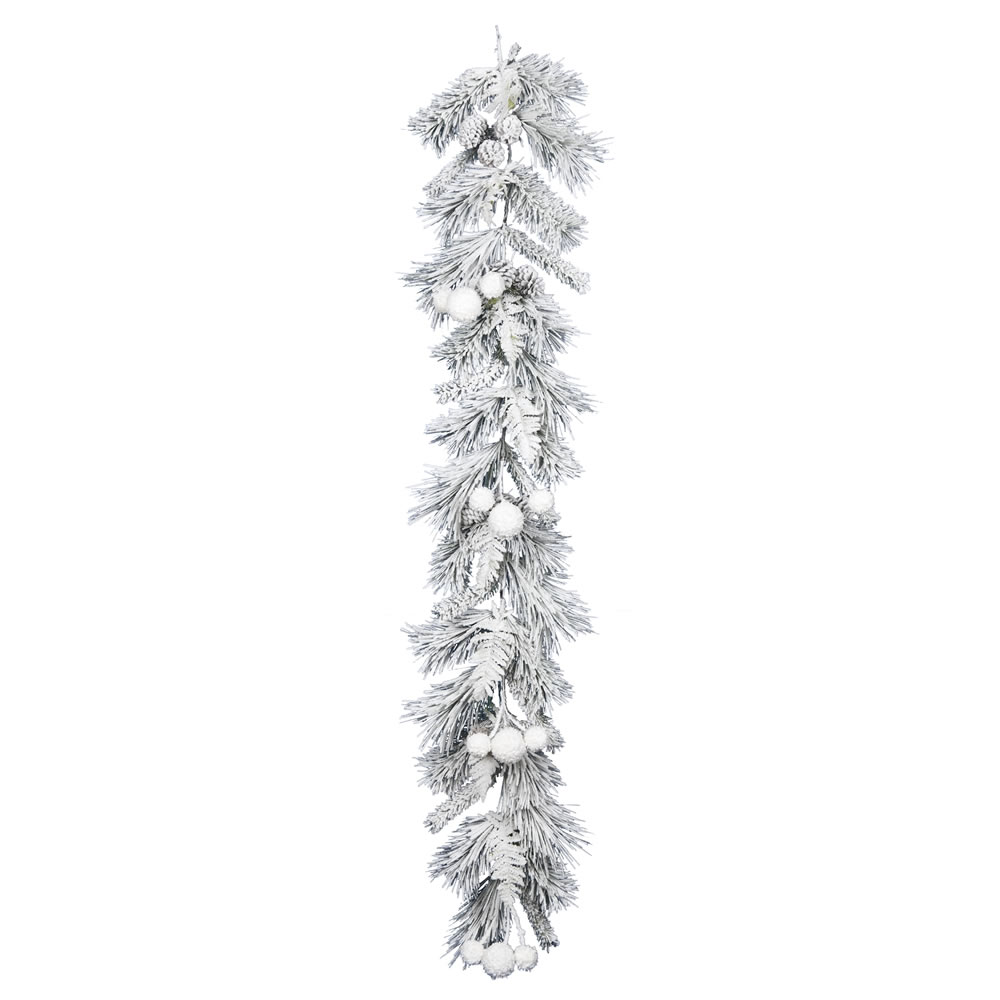 6 Foot Frosted Beacon Pine Artificial Christmas Garland Unlit