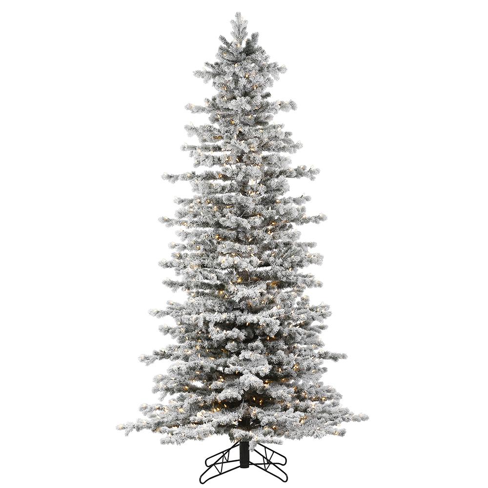 Christmastopia.com 10 Foot Flocked Tilden Spruce Artificial Christmas Tree 1050 DuraLit LED Warm White Mini Lights