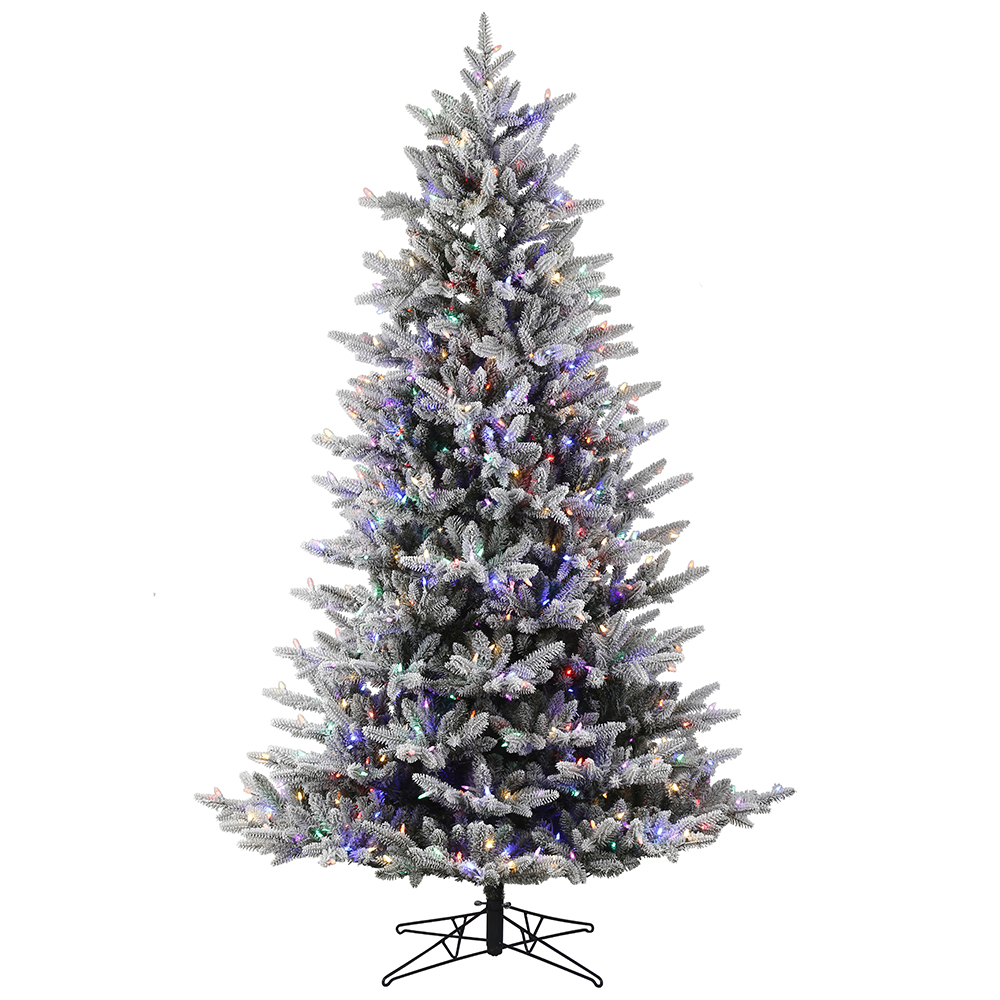 Christmastopia.com 10 Foot Flocked Aspen Fir Artificial Christmas Tree 1450 DuraLit LED Multi Color Mini Lights