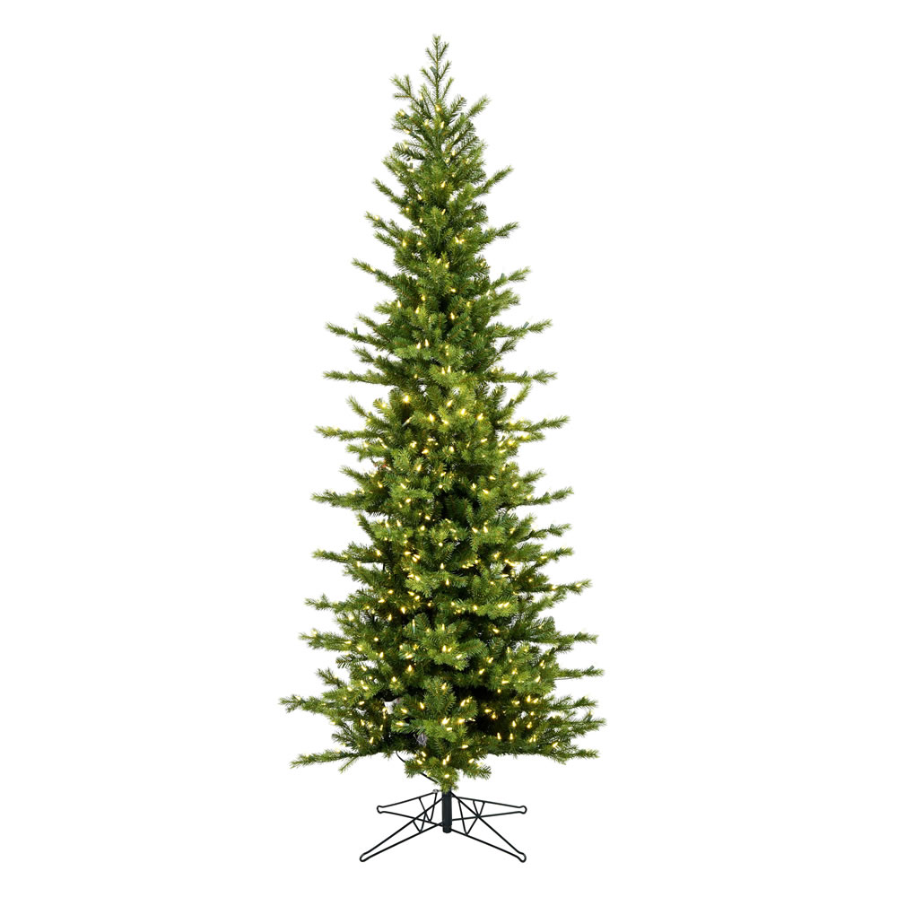 Christmastopia.com 10 Foot Moutauk Pine Pencil Artificial Christmas Tree 1350 DuraLit LED M5 Italian Warm White Mini Lights