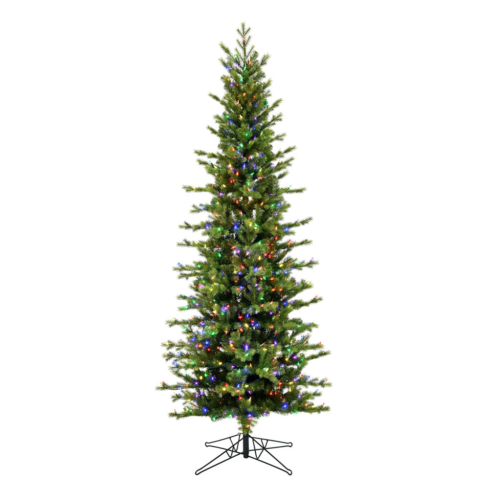 Christmastopia.com 12 Foot Moutauk Pine Pencil Artificial Christmas Tree 1850 DuraLit LED Multi Color Mini Lights