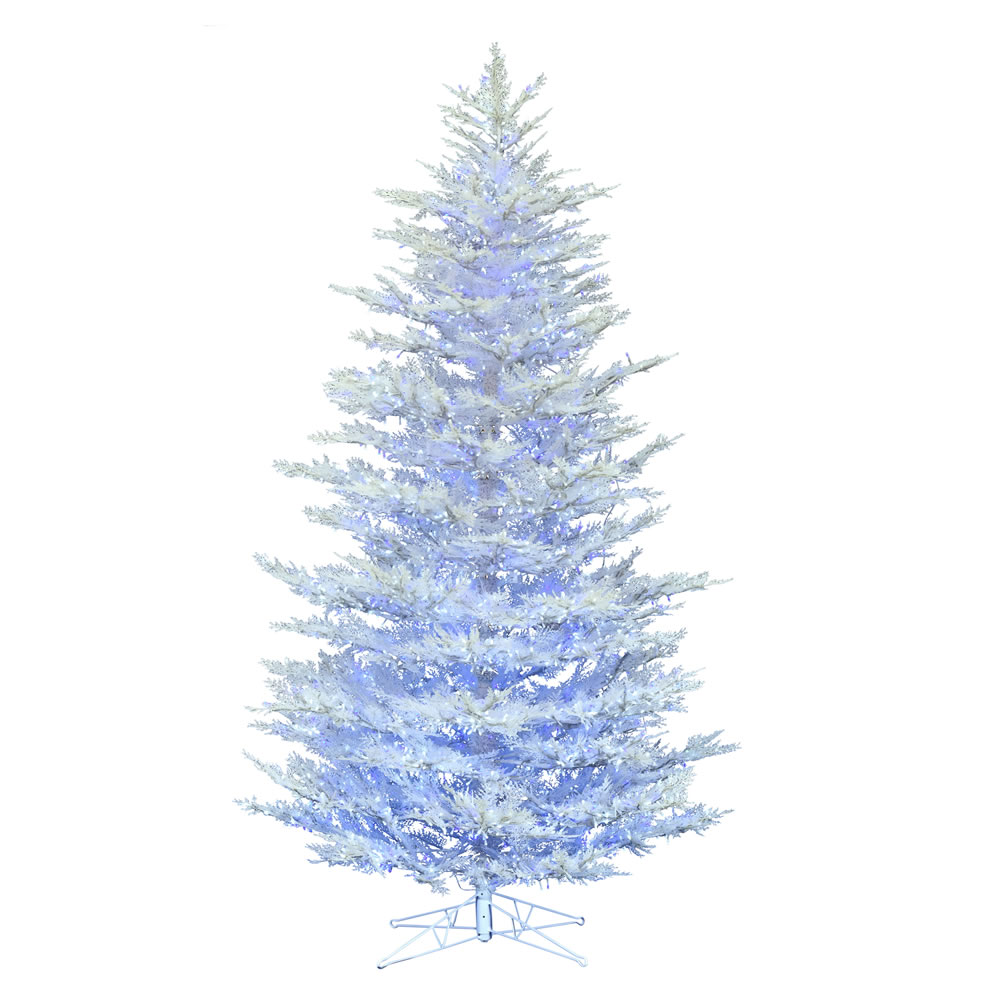 Christmastopia.com 12 Foot Flocked Cedar Pine Artificial Christmas Tree - 6750 Low Voltage LED Pure White, Blue and Twinkle 3MM Lights