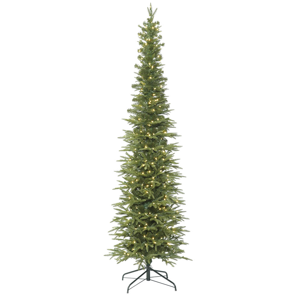 10 Foot Bixley Pencil Fir Tree with DuraLit 800 LED Warm White Italian Style UL Lights