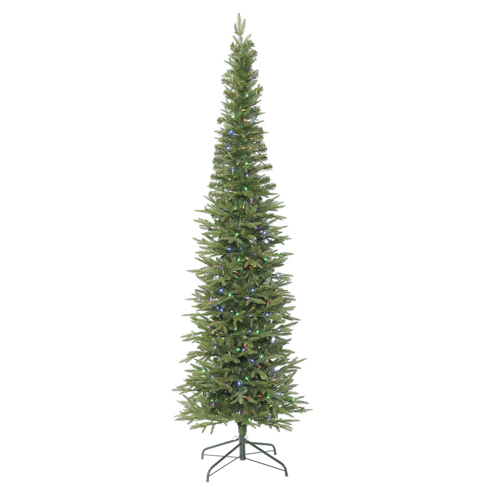 10 Foot Bixley Pencil Fir Artificial Christmas Tree with 800 Multi Color LED Lights