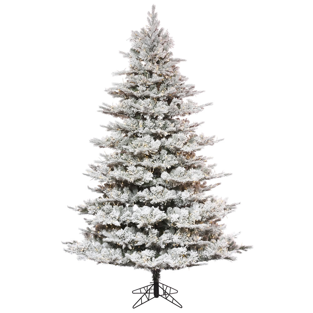 Christmastopia.com 10 Foot Flocked Kiana Artificial Christmas Tree 2800 Low Voltage LED Warm White Wide Angle 3MM Lights