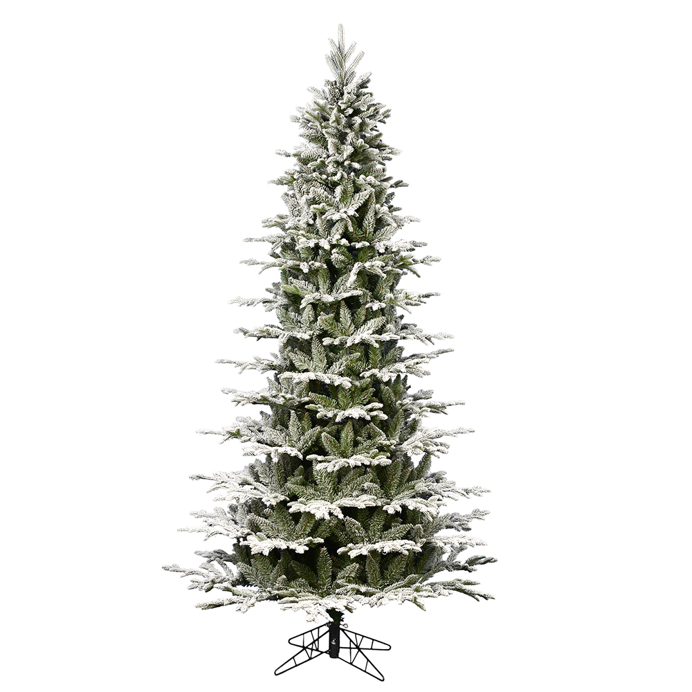 Christmastopia.com 10 Foot Flocked Kamas Fraiser Slim Artificial Christmas Tree Unlit