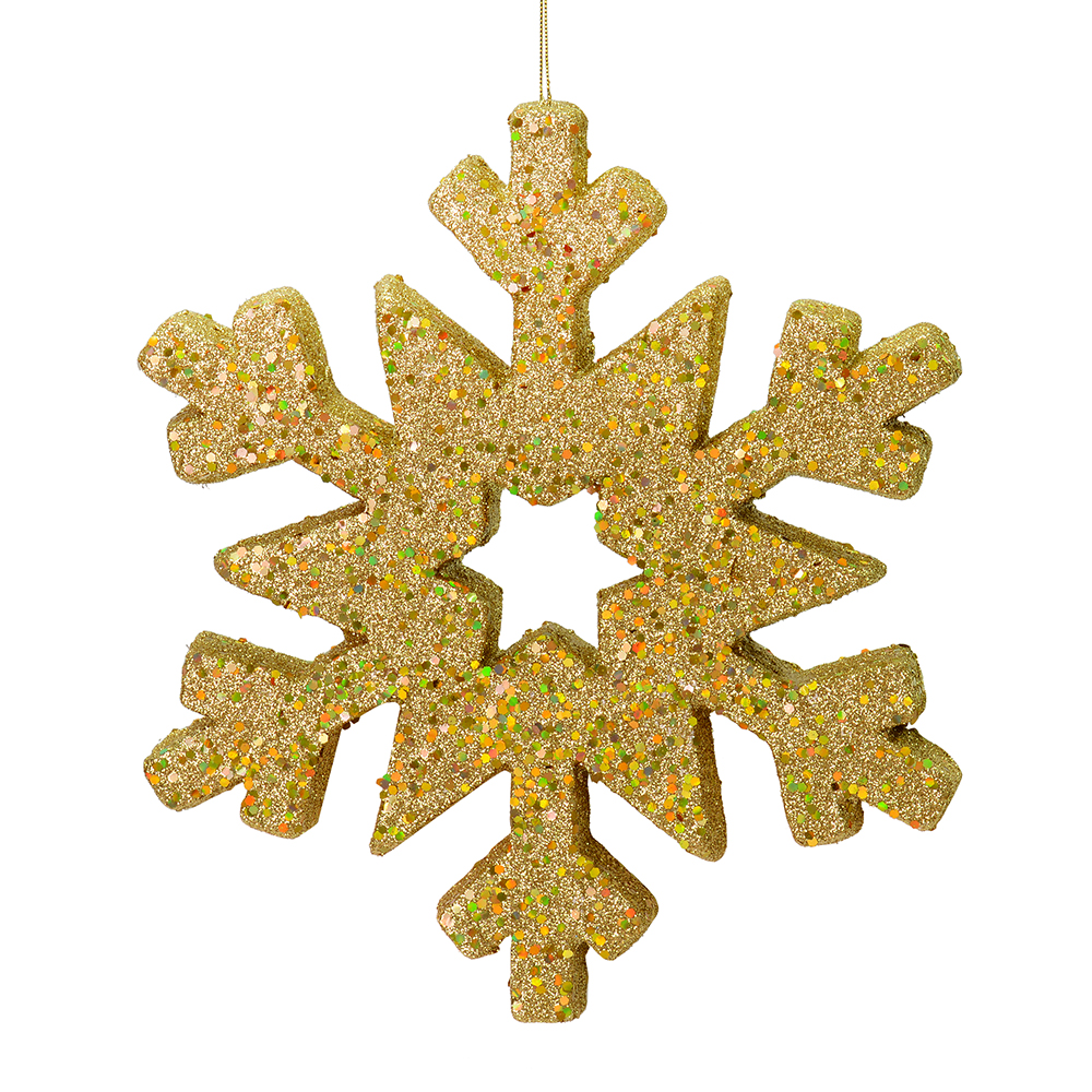 12 Inch Gold Glitter Snowflake Christmas Ornament