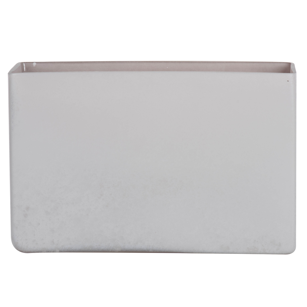 7 Inch Crystal Gray Rectangle Glass Container