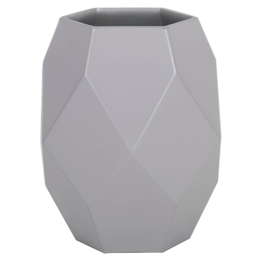 7.75 Inch Crystal Gray Geometric Glass Vase