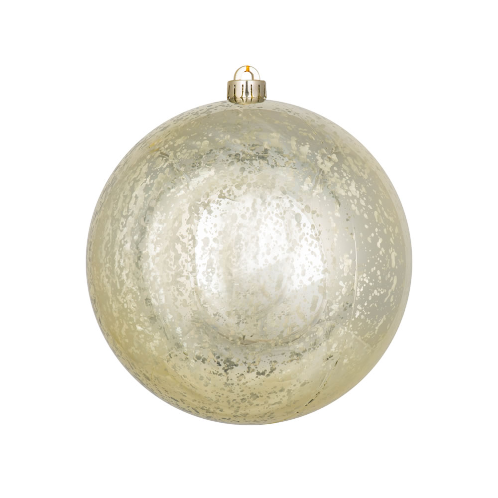 8 Inch Champagne Shiny Mercury Christmas Ball Ornament Shatterproof
