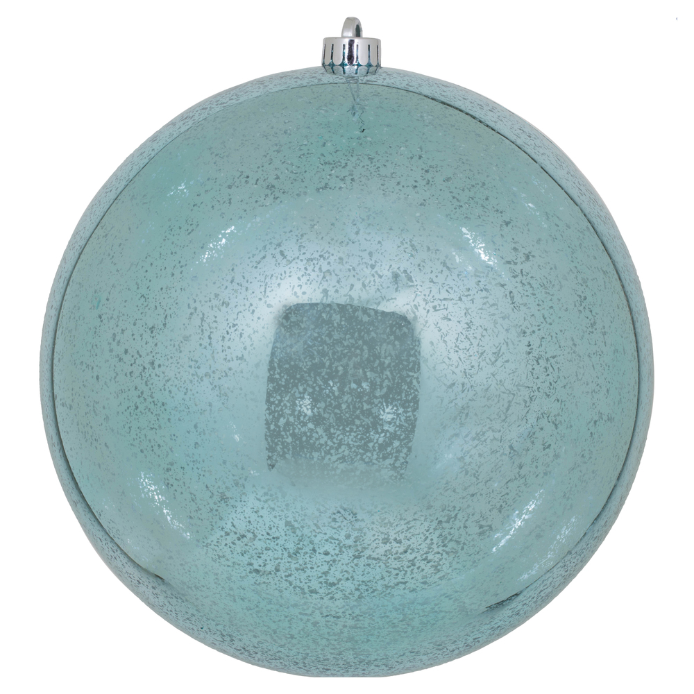 10 Inch Baby Blue Shiny Mercury Christmas Ball Ornament Shatterproof