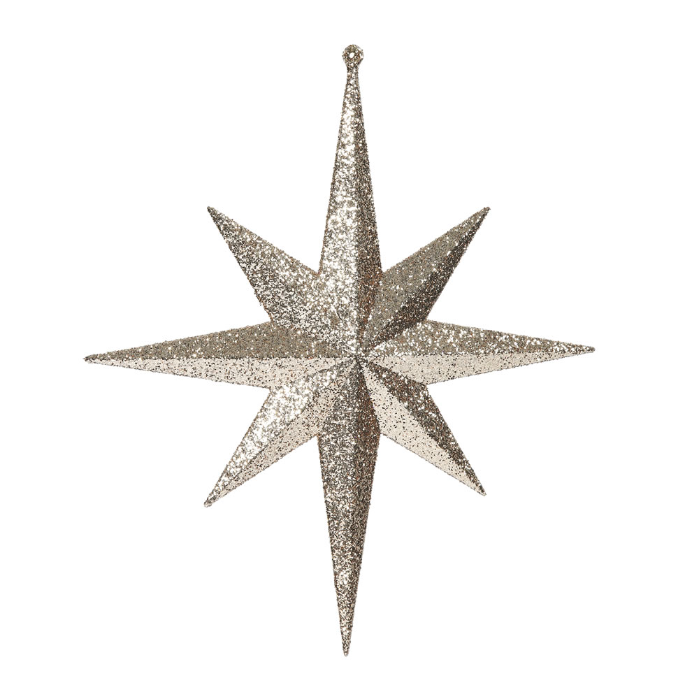 Christmastopia.com - 12 Inch Rose Gold Iridescent Glitter Bethlehem Star Christmas Ornament