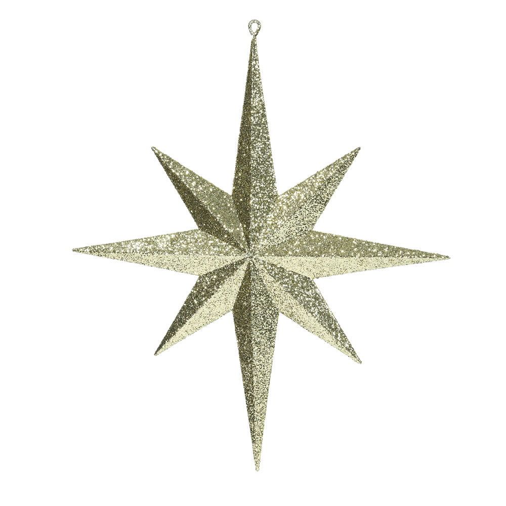 15.75 Inch Gold Glitter Bethlehem Star Mardi Gras Ornament