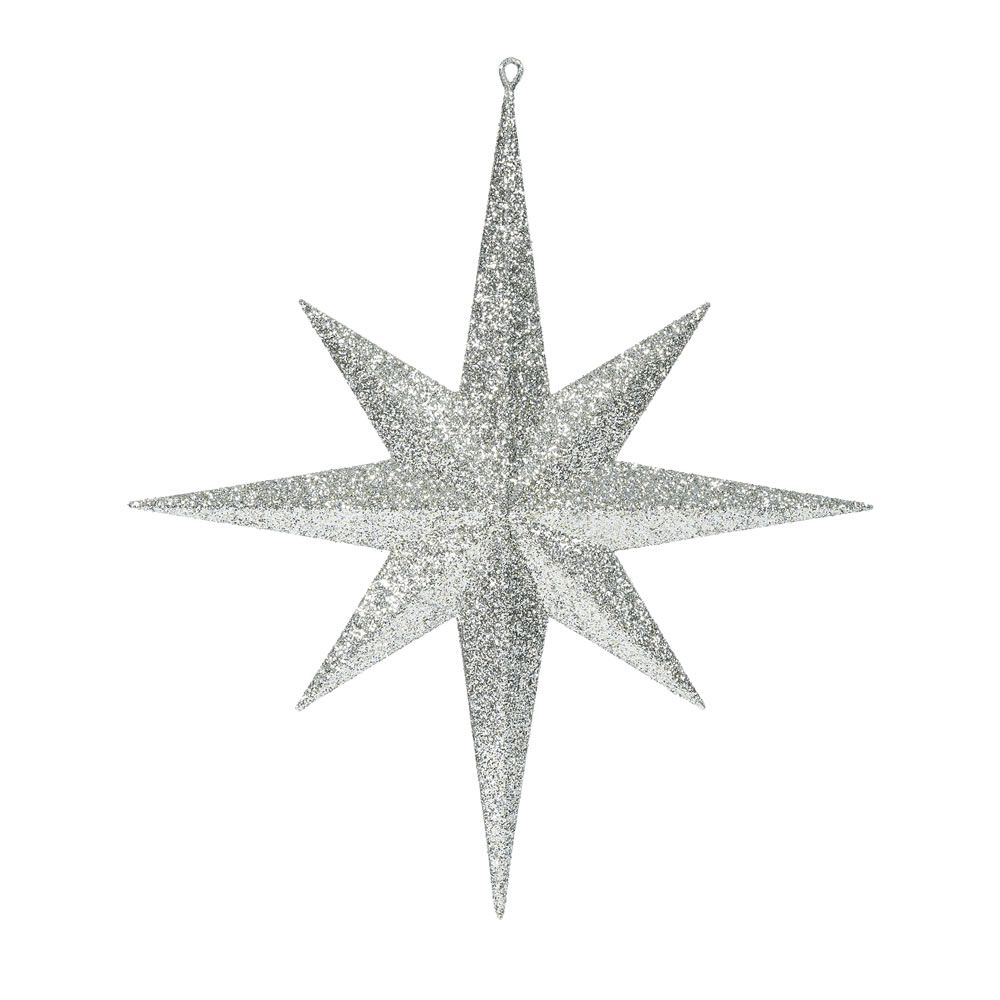 15.75 Inch Champagne Glitter Bethlehem Star Christmas Ornament
