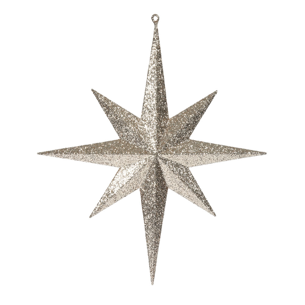 15.75 Inch Rose Gold Glitter Bethlehem Star Christmas Ornament