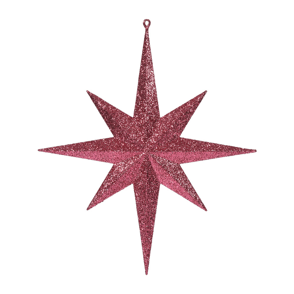 15.75 Inch Fuchsia Glitter Bethlehem Star Christmas Ornament