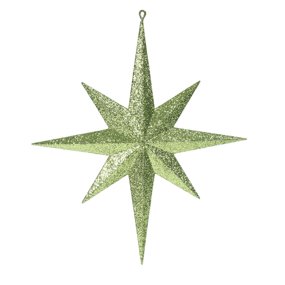 15.75 Inch Lime Glitter Bethlehem Star Christmas Ornament