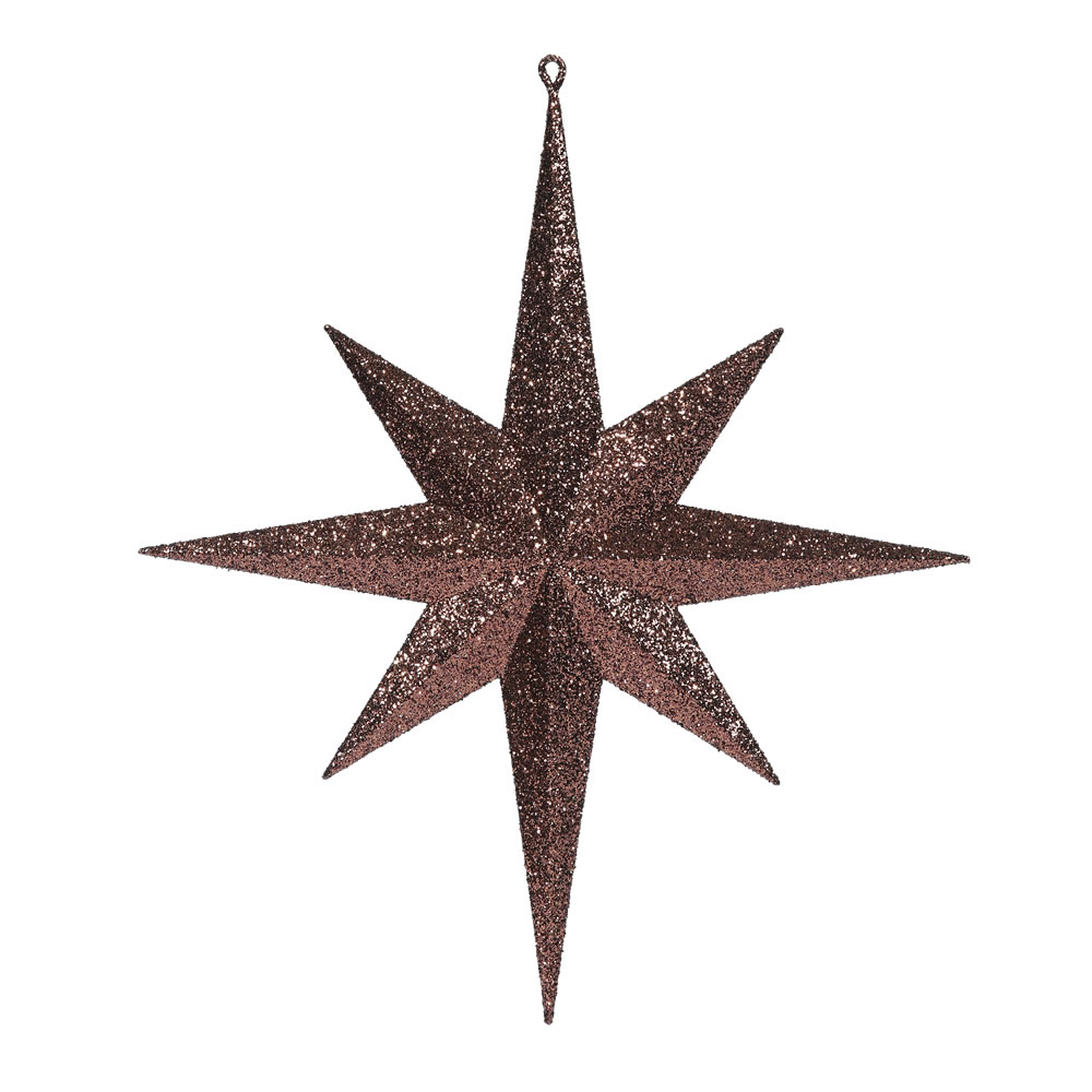 15.75 Inch Chocolate Glitter Bethlehem Star Christmas Ornament