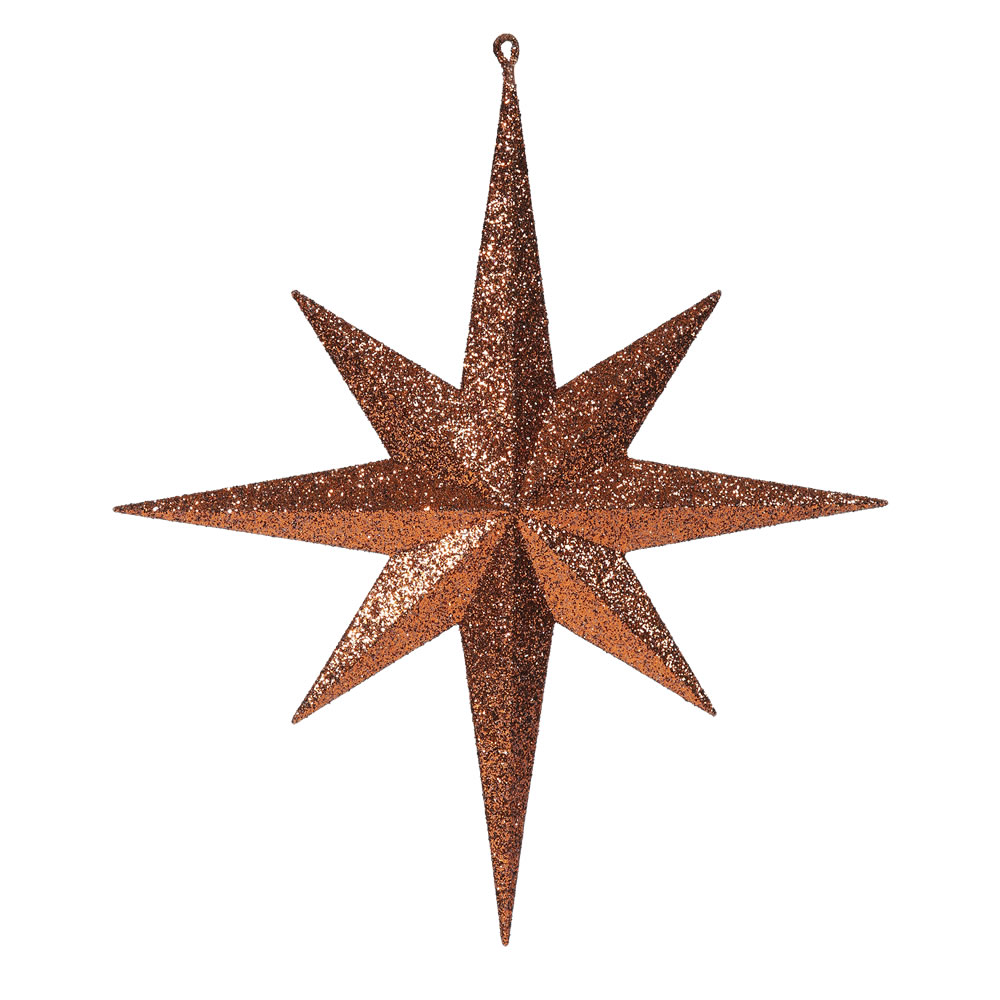 15.75 Inch Copper Glitter Bethlehem Star Christmas Ornament