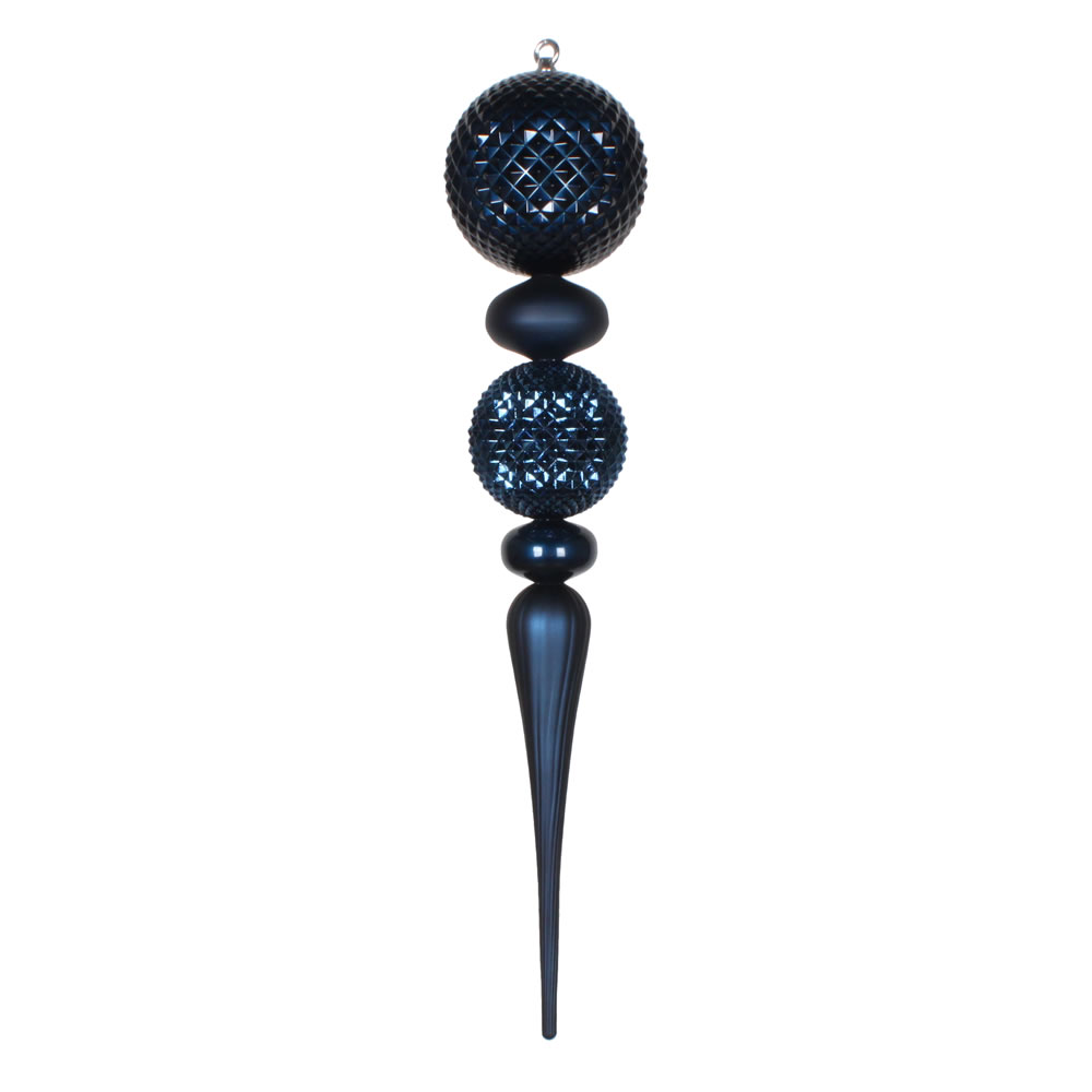 33 Inch Midnight Blue Durian Candy Matte Finial Christmas Ornament