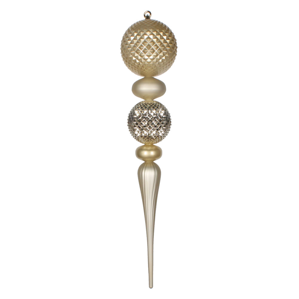 2.75 Foot Champagne Durian Candy Matte Finial Christmas Ornament