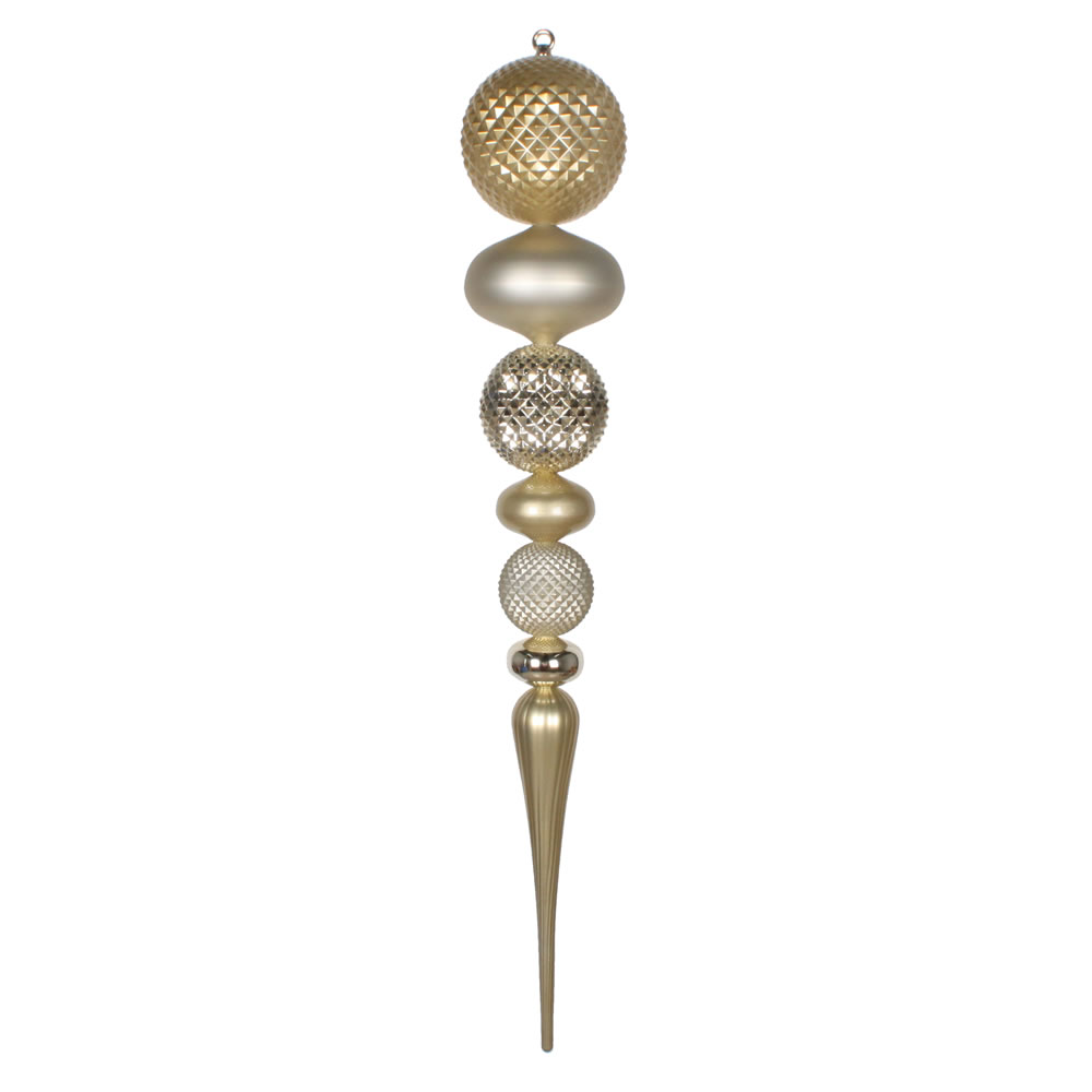 3.5 Foot Champagne Durian Candy Matte Finial Christmas Ornament