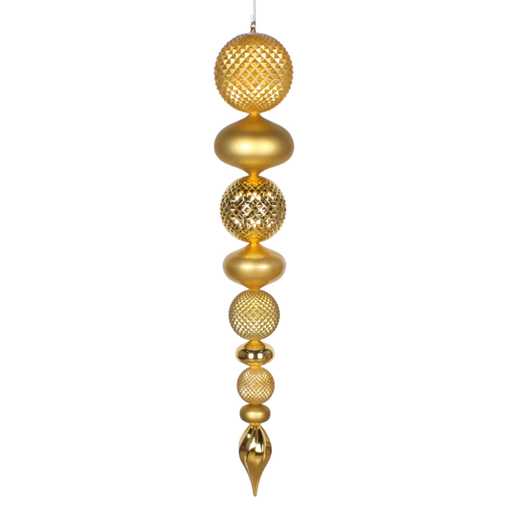 3.75 Foot Gold Durian Candy Matte Finial  Mardi Gras Ornament