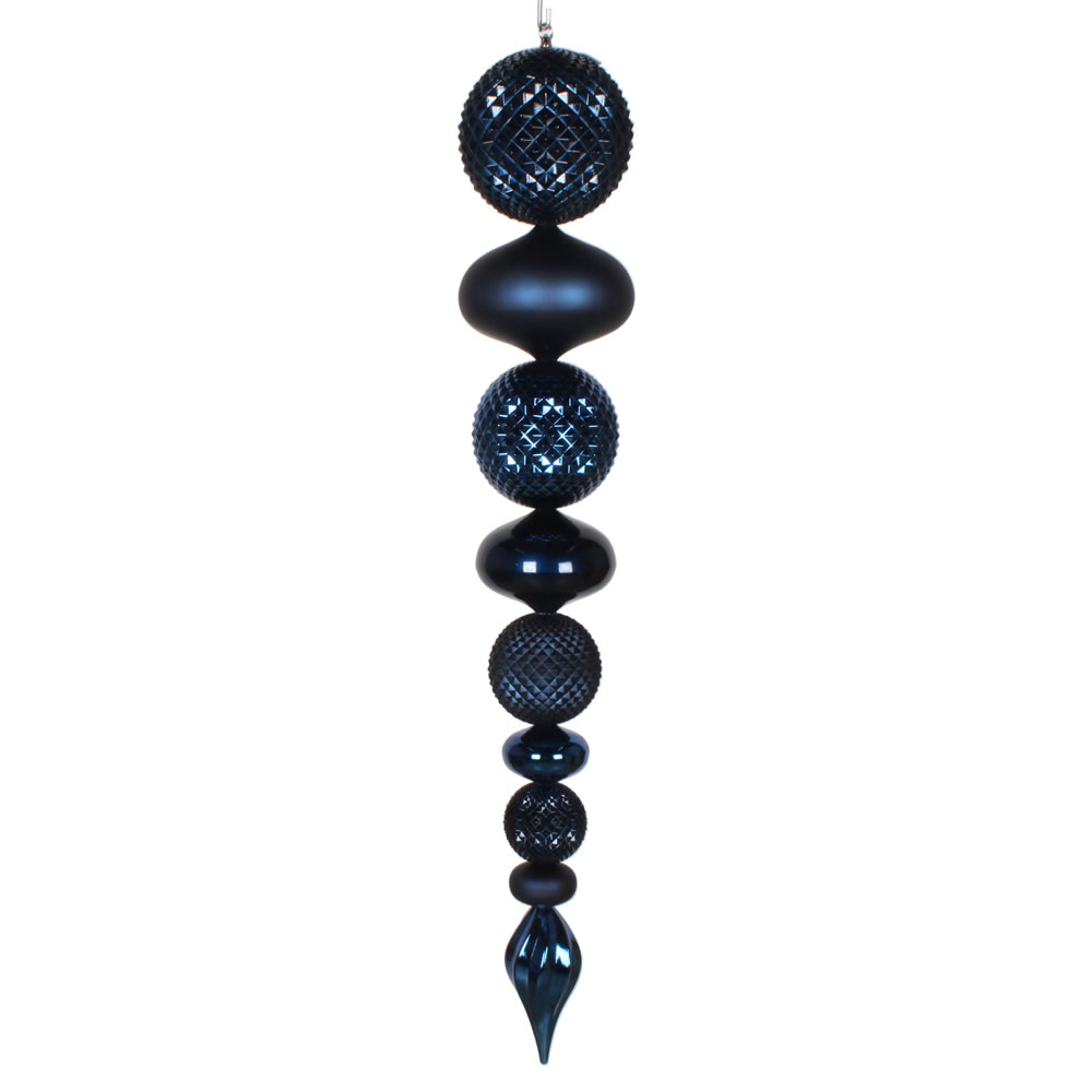 45 Inch Midnight Blue Durian Candy Matte Finial Christmas Ornament