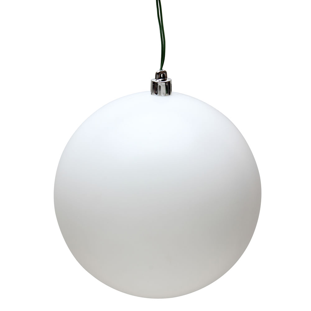 Christmastopia.com 12 Inch Snow White Matte Round Christmas Ball Ornament Shatterproof UV