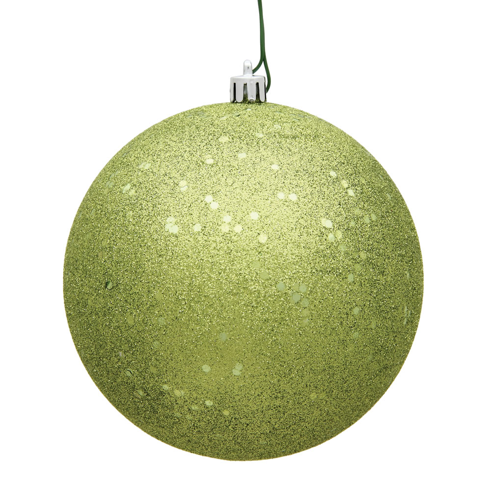 12 Inch Lime Green Sequin Round Christmas Ball Ornament Shatterproof UV