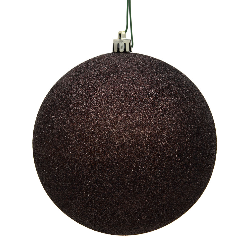 Christmastopia.com 12 Inch Chocolate Glitter Round Shatterproof UV Christmas Ball Ornament