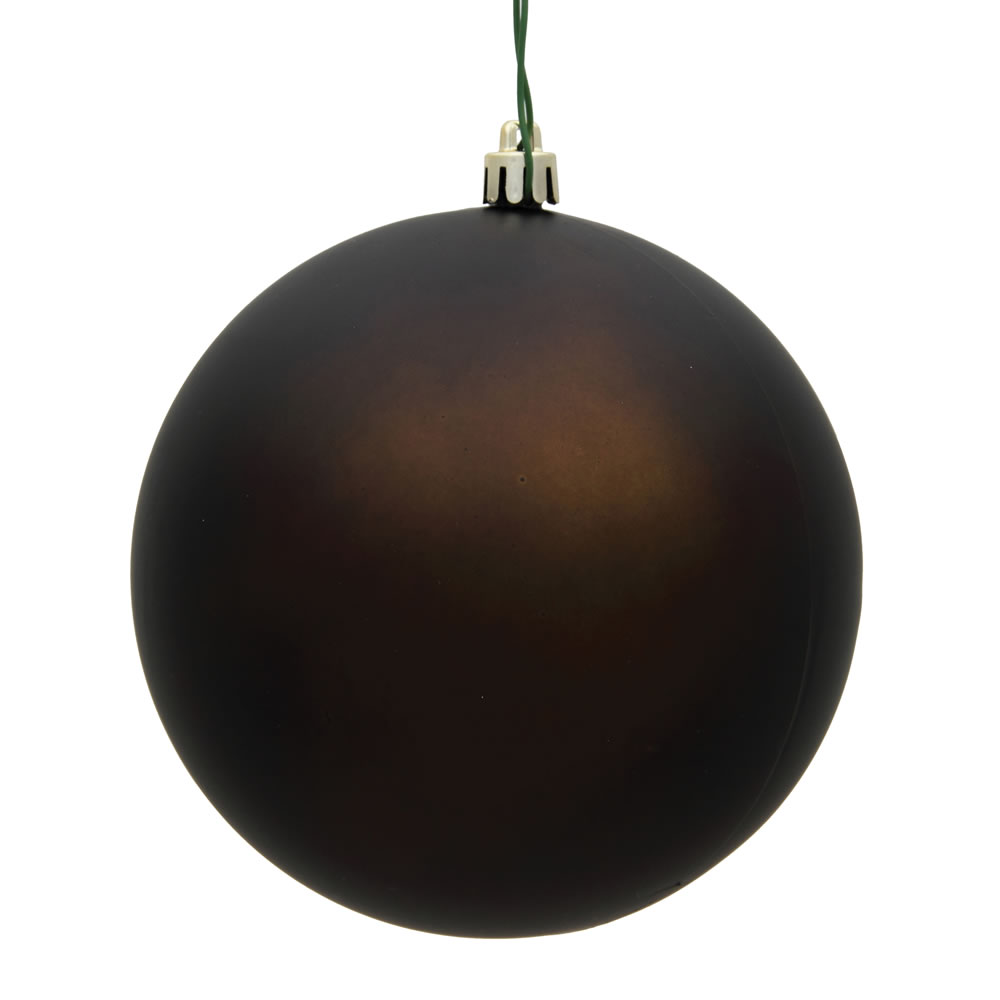 12 Inch Chocolate Brown Matte Round Shatterproof UV Christmas Ball Ornament