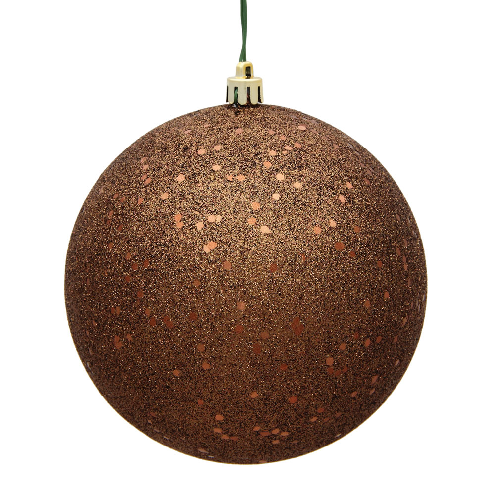 Christmastopia.com 12 Inch Mocha Sequin Round Shatterproof UV Christmas Ball Ornament