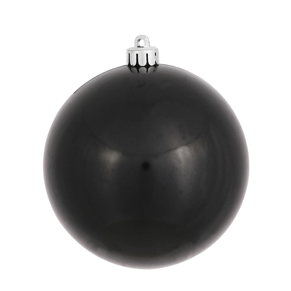 12 Inch Black Candy Round Christmas Ball Ornament Shatterproof UV