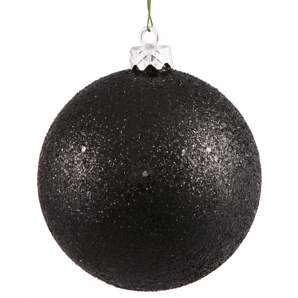 Christmastopia.com 12 Inch Black Sequin Round Shatterproof UV Christmas Ball Ornament