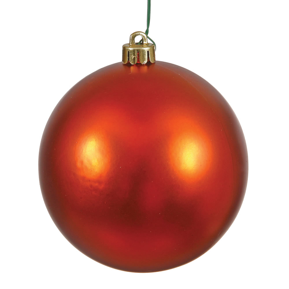 12 Inch Burnish Orange Matte Round Shatterproof UV Christmas Ball Ornament