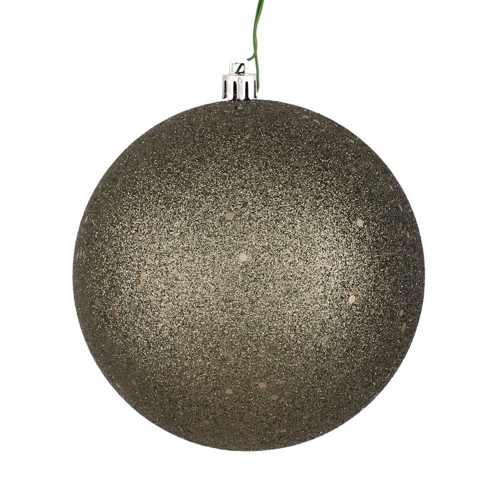 12 Inch Wrought Iron Sequin Christmas Ball Ornament with Drilled Cap