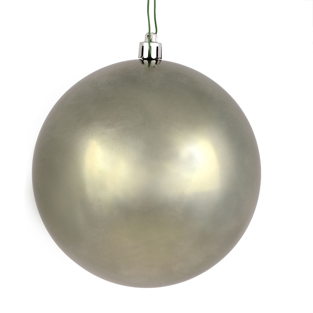 12 Inch Wrought Iron Shiny Christmas Ball Ornament with UV Drilled Cap