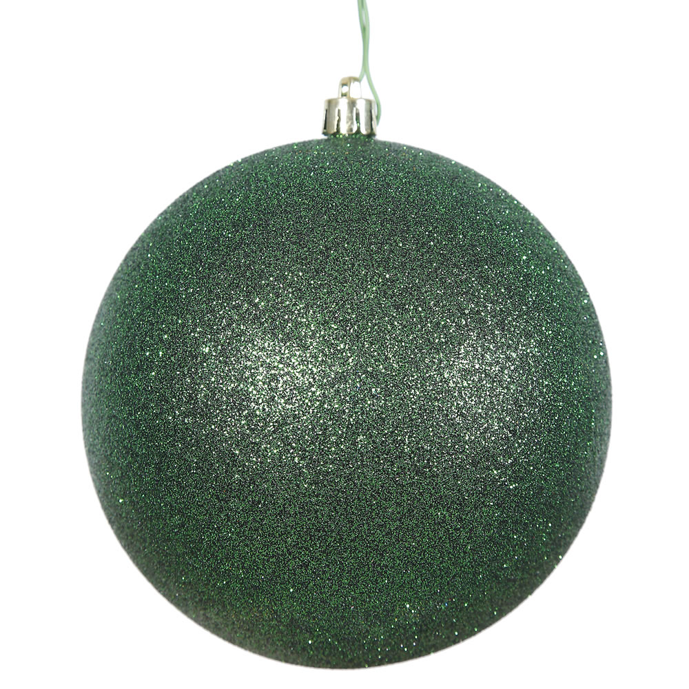 Christmastopia.com 12 Inch Emerald Glitter Christmas Ball Ornament with Drilled Cap