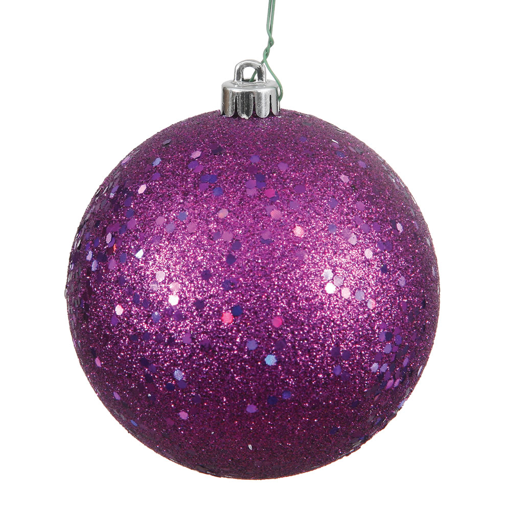 Christmastopia.com 12 Inch Plum Sequin Christmas Ball Ornament with Drilled Cap