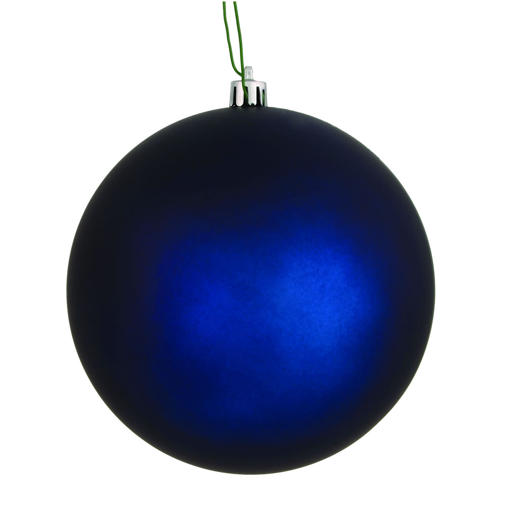 12 Inch Midnight Blue Matte Christmas Ball Ornament with UV Drilled Cap