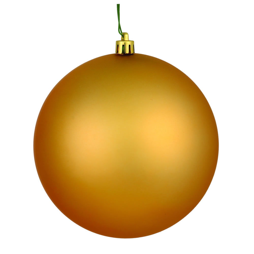 12 Inch Copper Gold Matte Christmas Ball Ornament with UV Drilled Cap