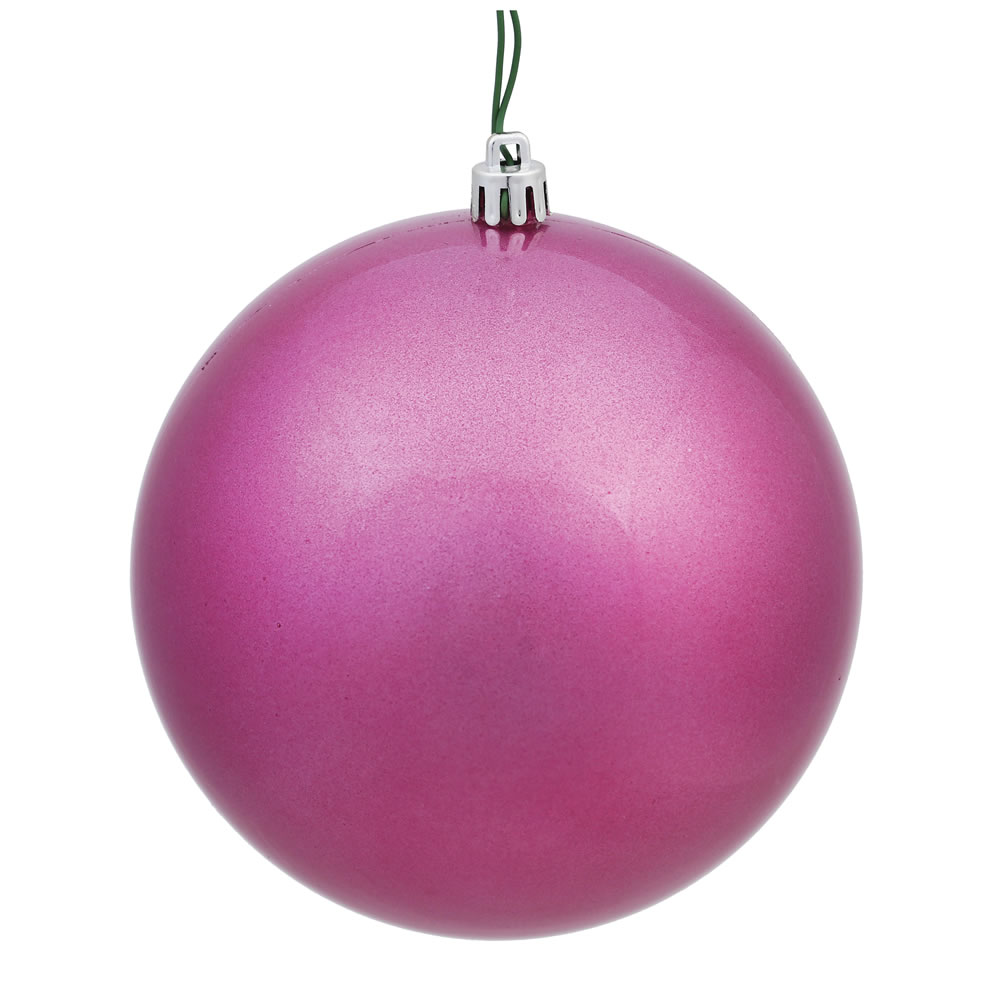 12 Inch Mauve Candy Round Christmas Ball Ornament Shatterproof UV