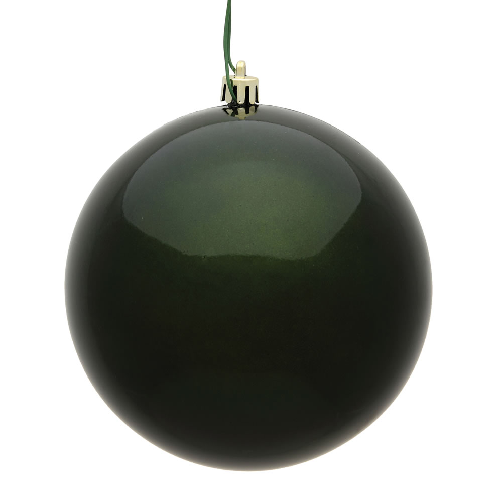 12 Inch Moss Green Candy Round Christmas Ball Ornament Shatterproof UV