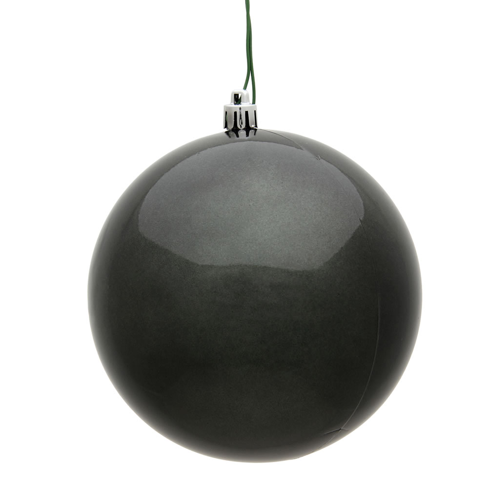 Christmastopia.com 12 Inch Pewter Candy Round Christmas Ball Ornament Shatterproof UV